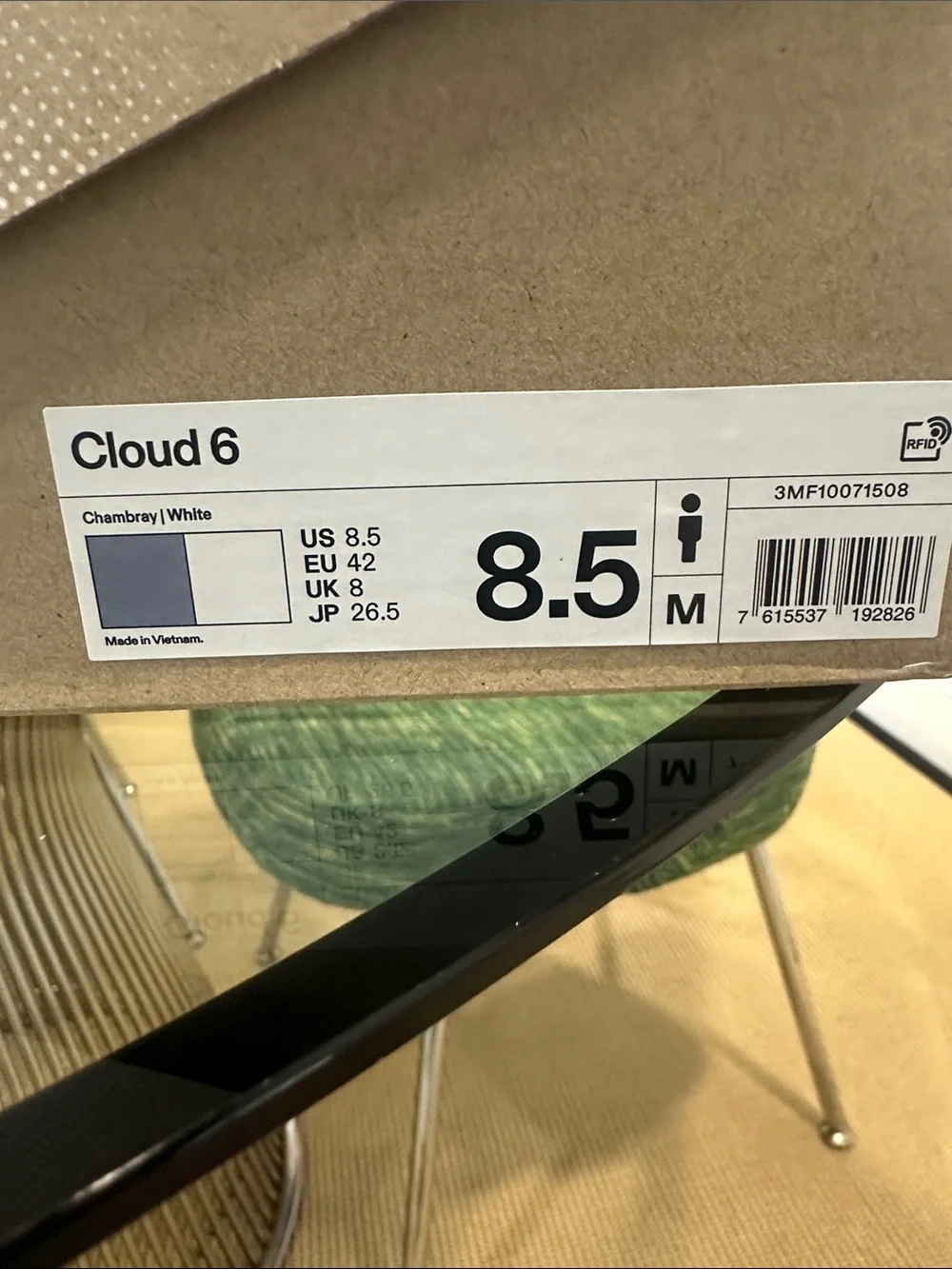 On Running Cloud 6 Men's Sneakers in Light Blue and White
